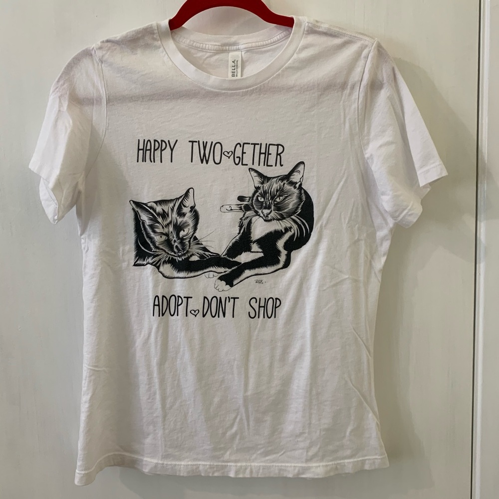 💖4 for $20💖 White Cat Adoption T-shirt